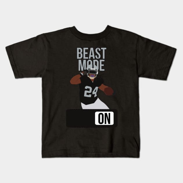 Marshawn Lynch - Beast Mode Kids T-Shirt by IveyEricssonArt